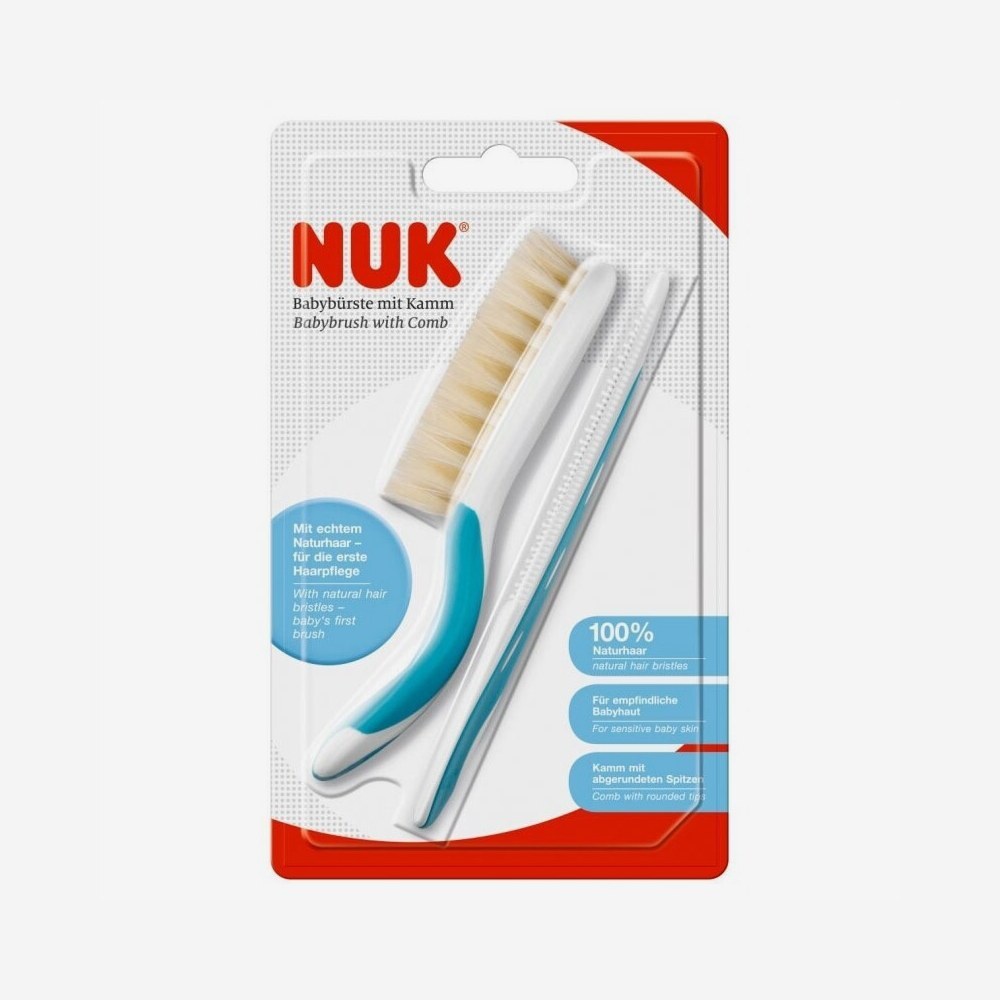 NUK расческа и щетка из натуральной щетины