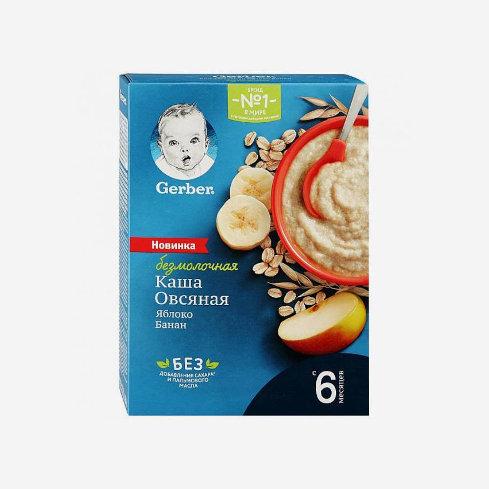 Gerber безмолочная овсяная каша яблоко, банан 180г