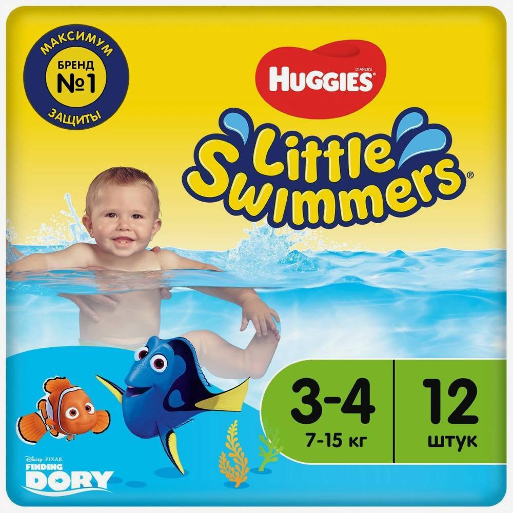 Huggies водостойкие трусики 3-4 (7-15кг) 12шт.