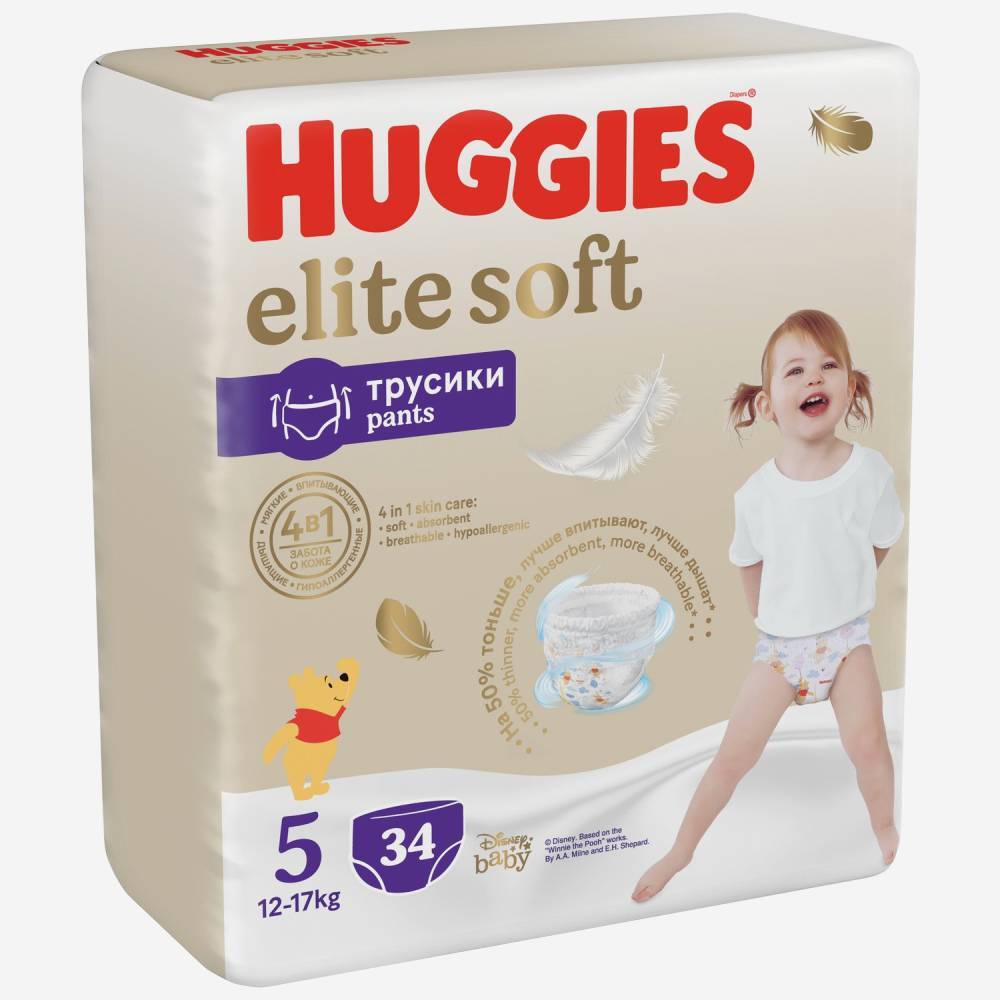 Huggies Elite Soft трусики N5 34шт.