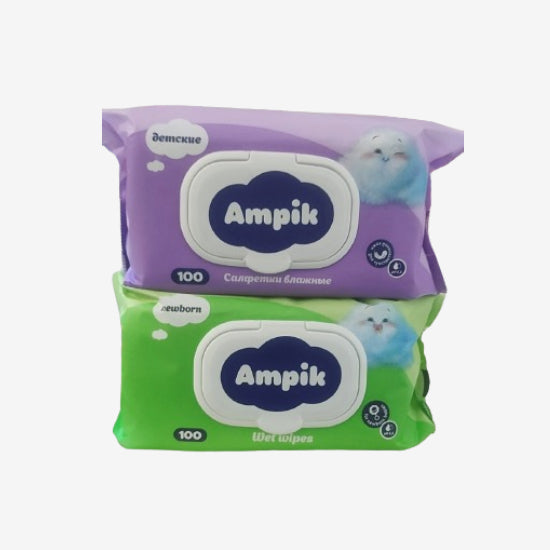 Ampik влажни салфетки 100шт.