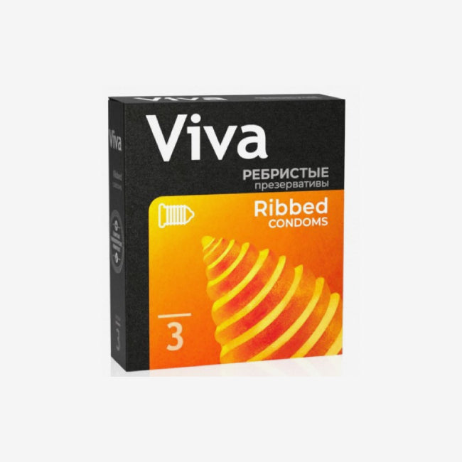 Viva презервативы ребристые 3шт.