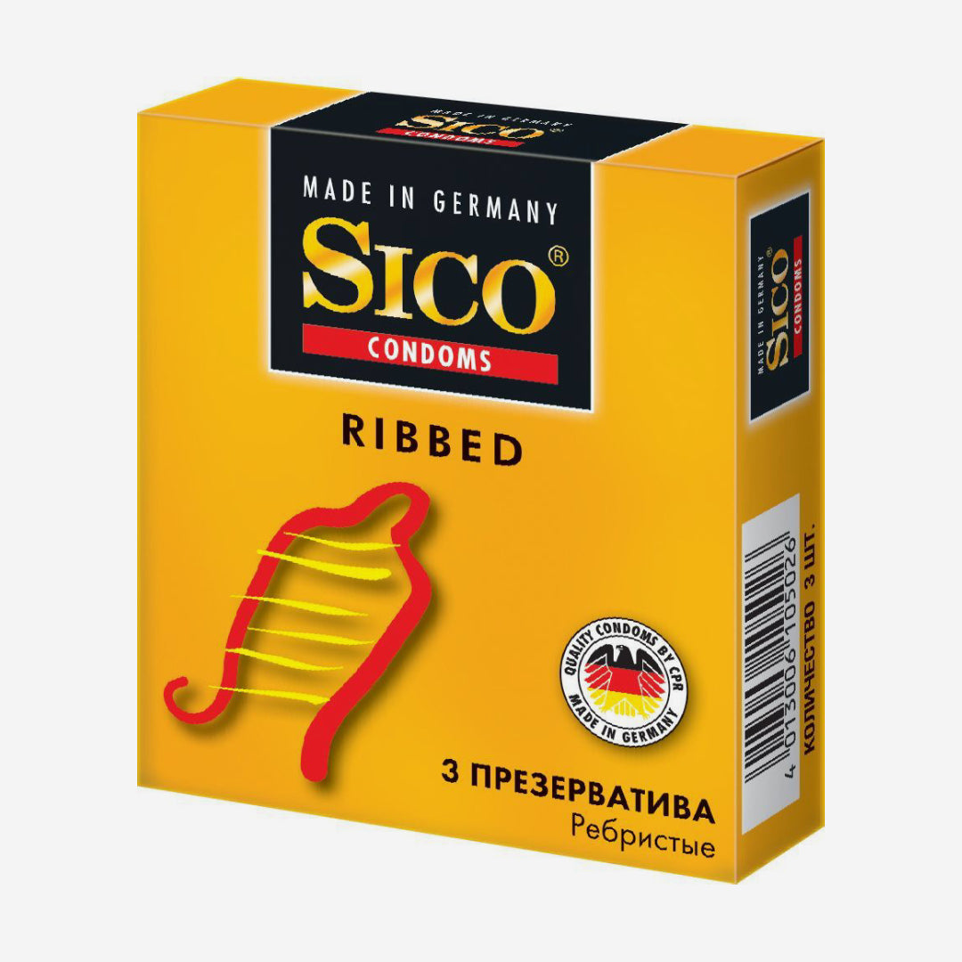 Sico Ribbed презерватив 3шт.