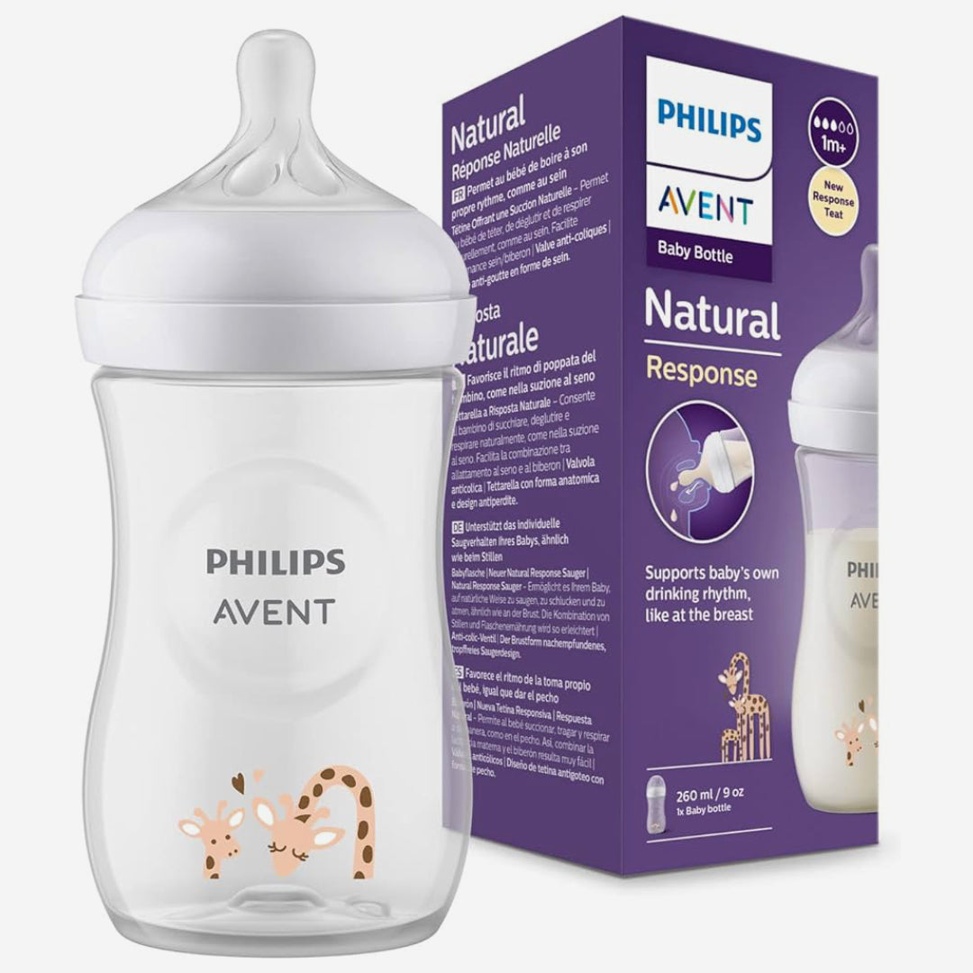 AVENT Natural бутылка пласт. Жираф 1м+ 260мл 1шт.