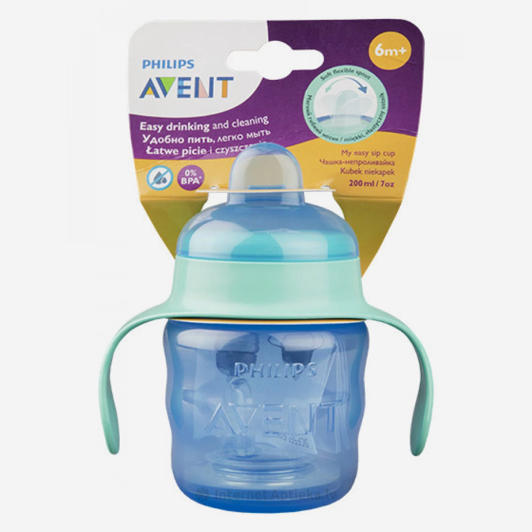 AVENT чашка с силиконовой соской зеленый-синий 6м+ 200мл