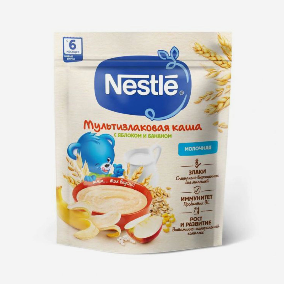 Nestle каша мол. мультизлак (яблоко, банан) 6м+ 200г