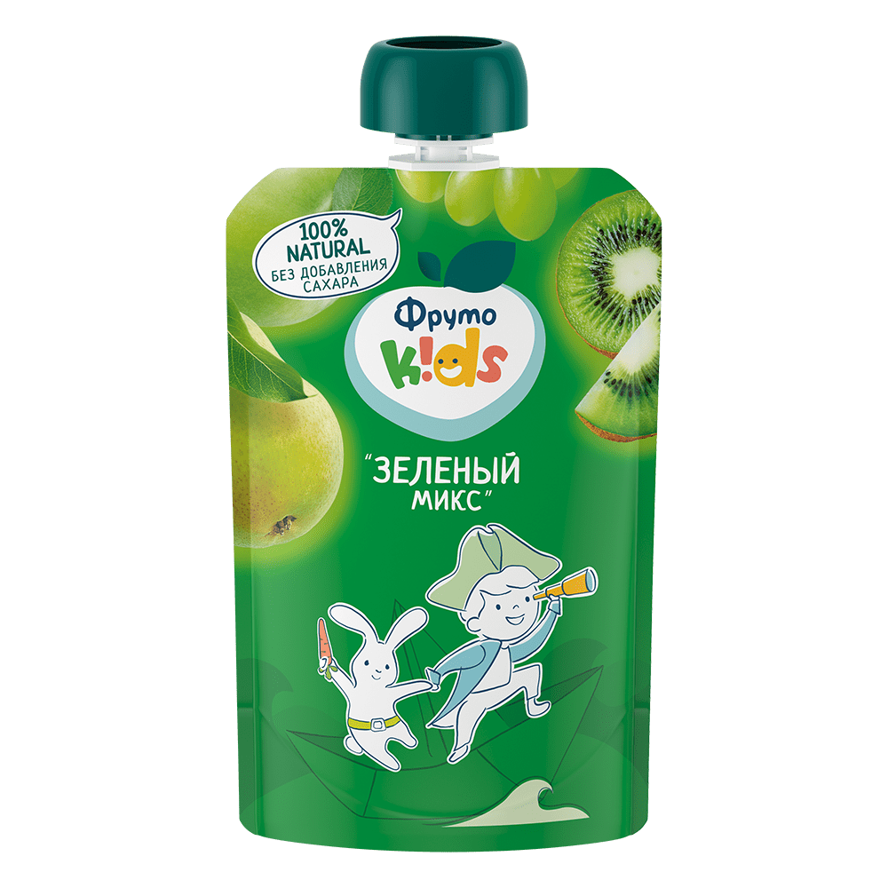 Фруто Няня пюре зеленый микс 6 мес. 90гр  -,