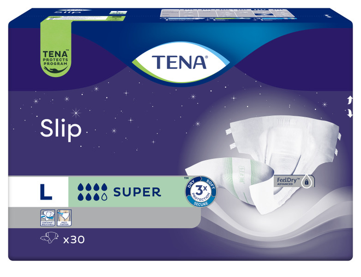 Tena L Super подгузники для взрослых (7 капель) 30шт.